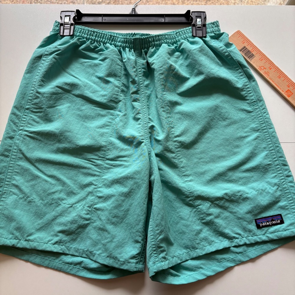 Patagonia Men's Small Lined Swim Trunks 6.5" inseam teal netplus shells‎